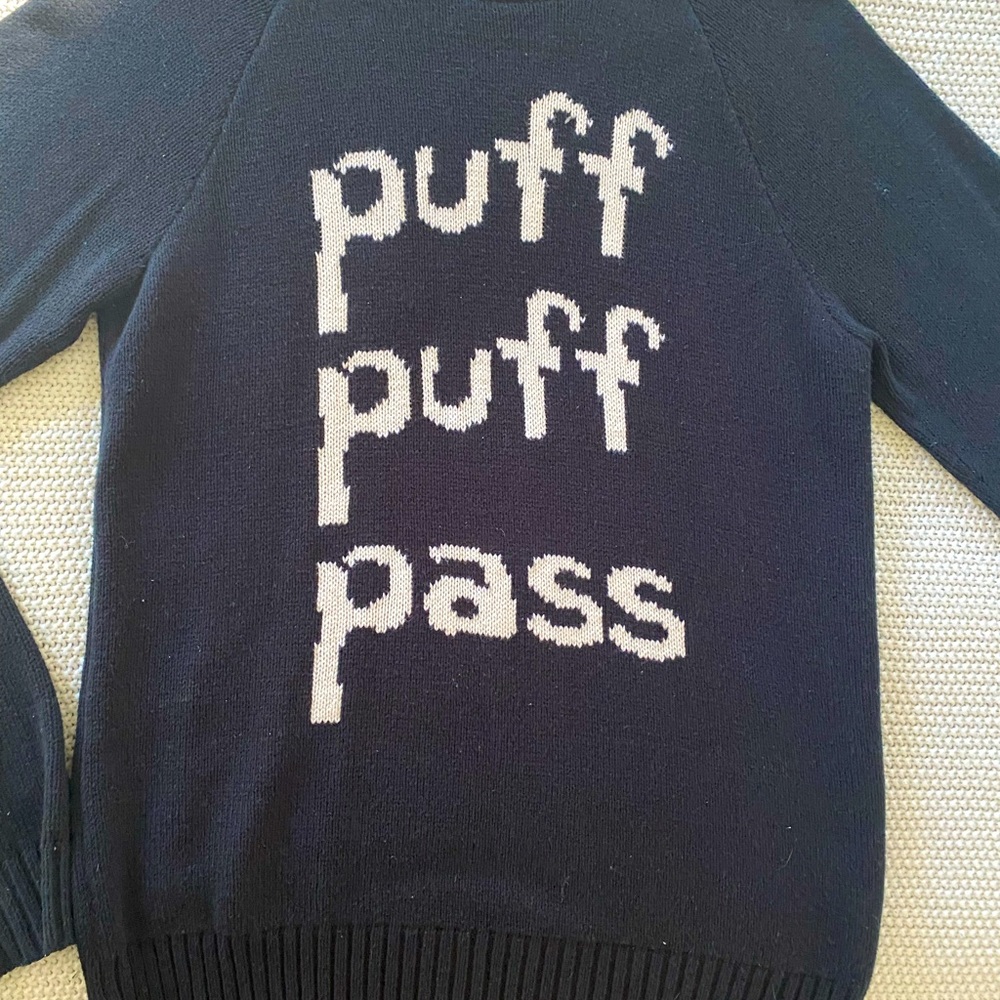 Novelty sweater, unisex, navy blue, Medium